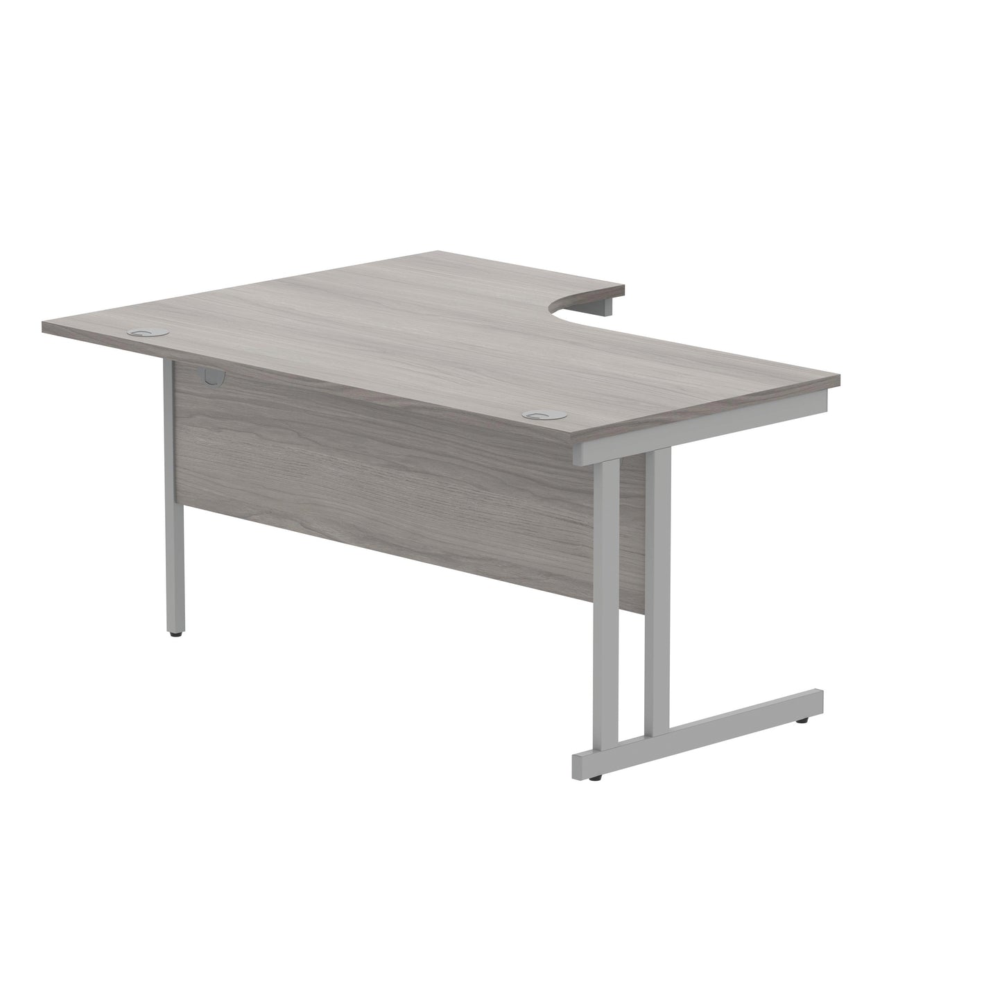 Polaris Right Hand Radial DU Cantilever Desk 1600x1200x730mm Alaskan Grey Oak/Silver KF882367