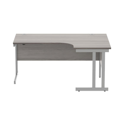 Polaris Right Hand Radial DU Cantilever Desk 1600x1200x730mm Alaskan Grey Oak/Silver KF882367