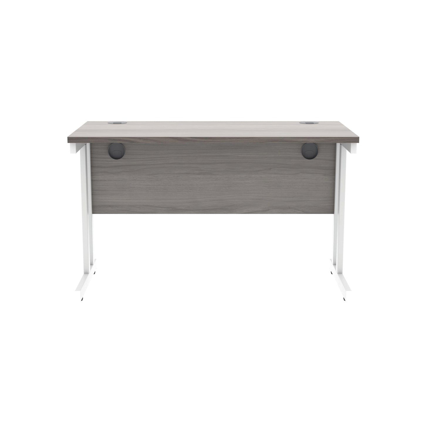 Polaris Rectangular Double Upright Cantilever Desk 1200x600x730mm Alaskan Grey Oak/White KF882368