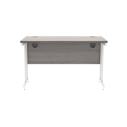 Polaris Rectangular Double Upright Cantilever Desk 1200x600x730mm Alaskan Grey Oak/White KF882368