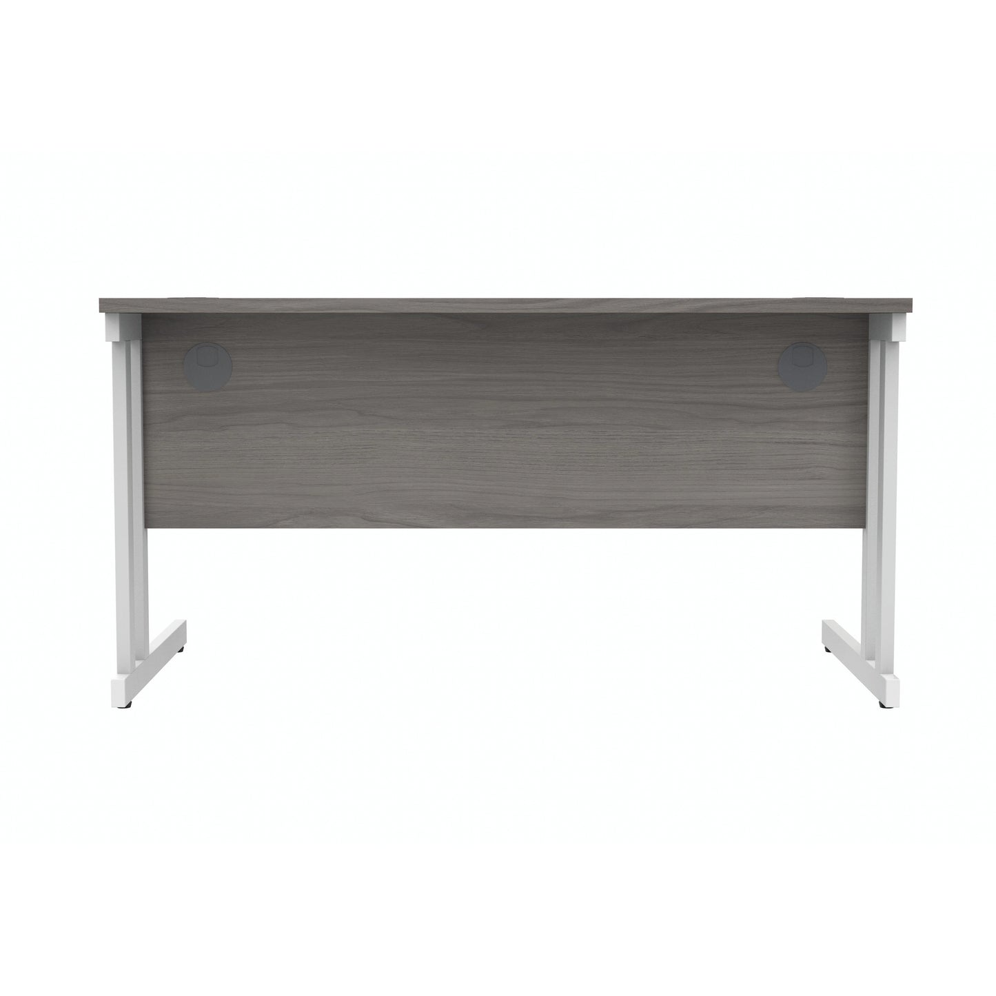 Polaris Rectangular Double Upright Cantilever Desk 1400x800x730mm Alaskan Grey Oak/White KF882370