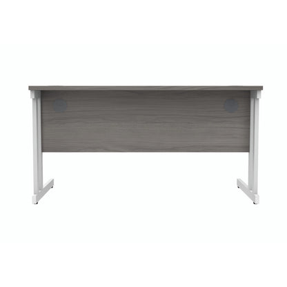 Polaris Rectangular Double Upright Cantilever Desk 1400x800x730mm Alaskan Grey Oak/White KF882370