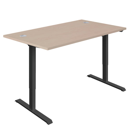 Jemini Economy Single Motor Sit/Stand Desk 1400x800x705-1220mm Maple/Black KF882382