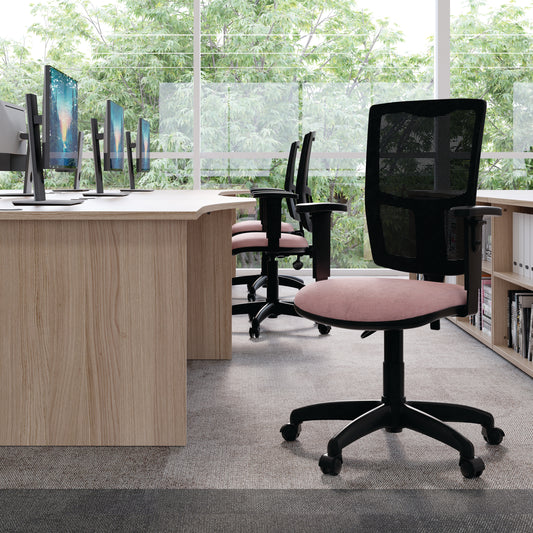 Arista Medway High Back Task Chair 640x640x1010-1175mm Mesh Back Black KF90545