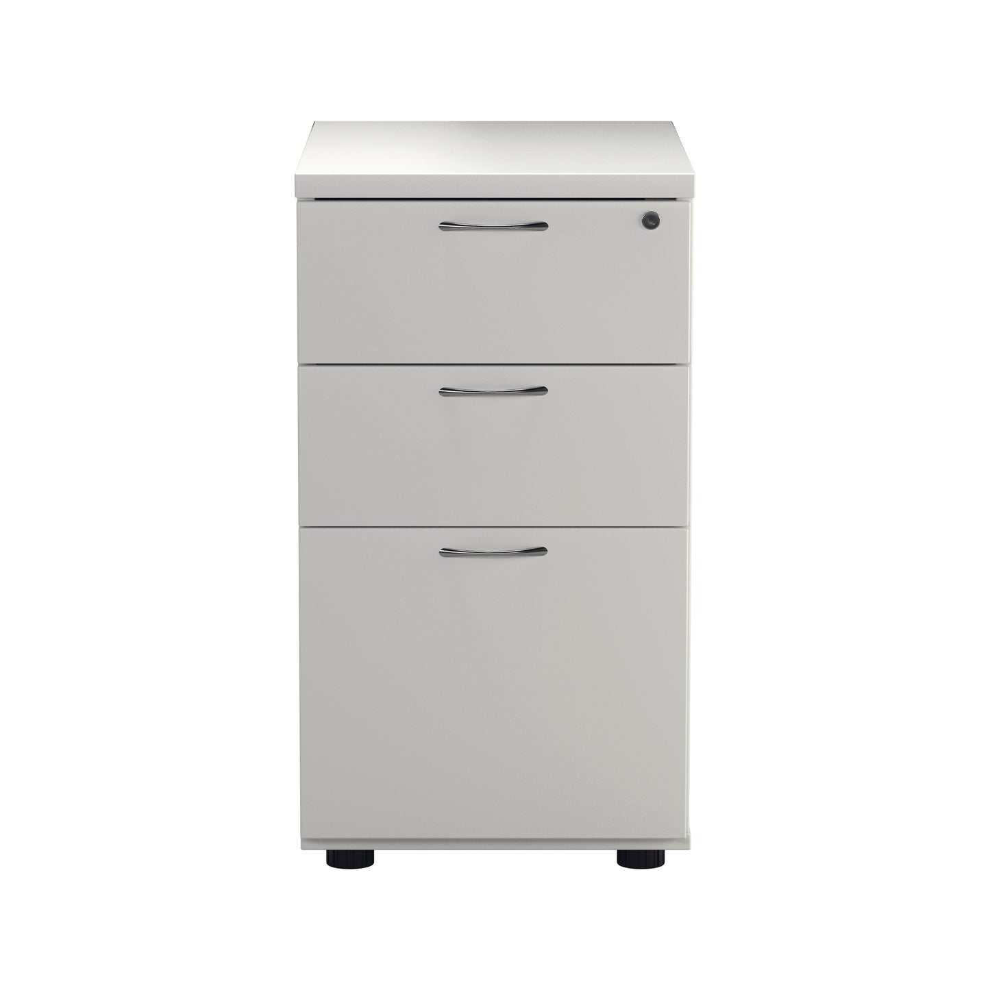 First 3 Drawer Desk High Pedestal 404x600x730mm White KF98511