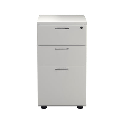First 3 Drawer Desk High Pedestal 404x600x730mm White KF98511