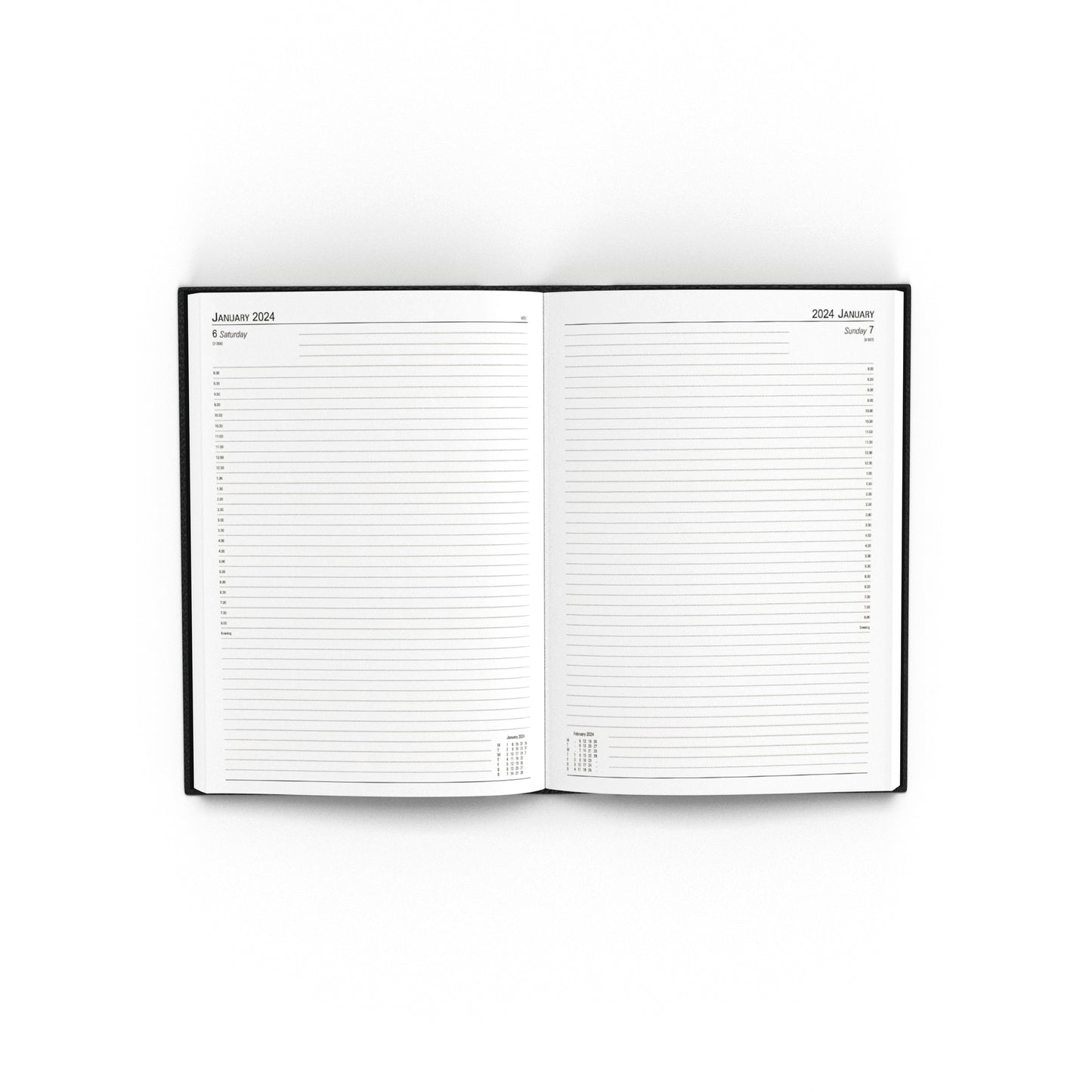 Desk Diary Day Per Page Appointment A4 Black 2024 KFA41ABK24