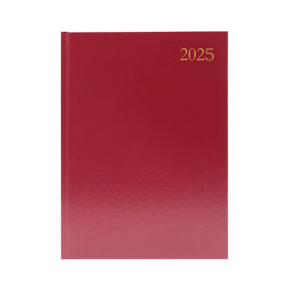 Desk Diary Day Per Page A4 Burgundy 2025 KFA41BG25