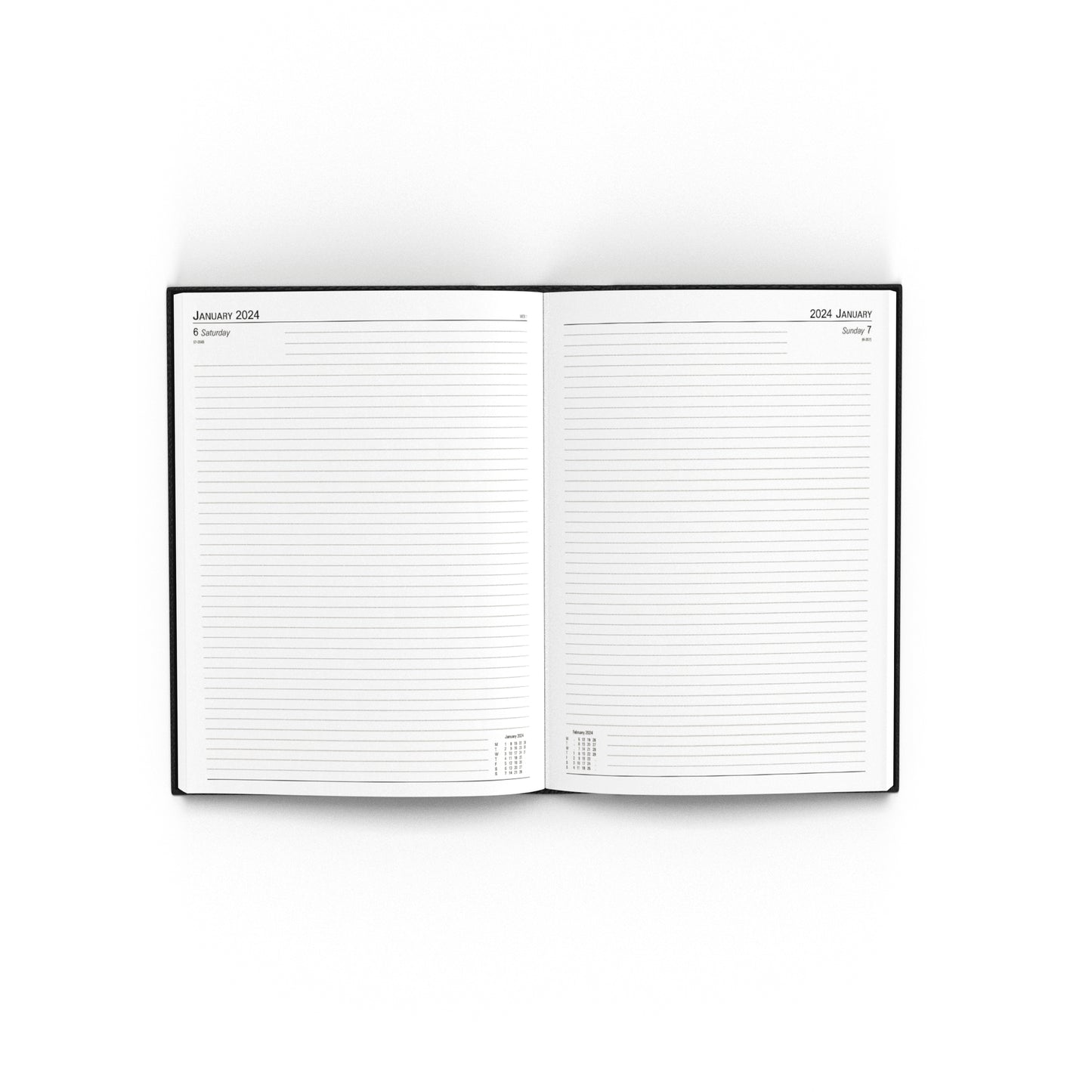 Desk Diary Day Per Page A4 Black 2024 KFA41BK24
