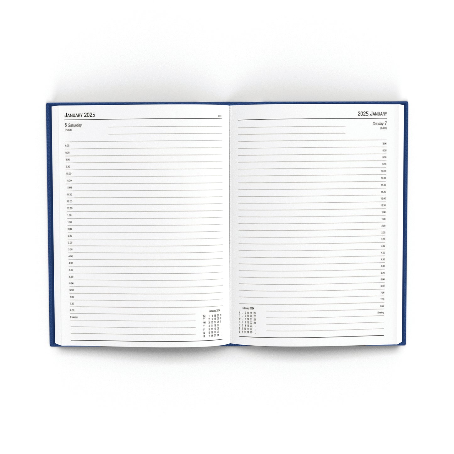 Desk Diary Day Per Page Appointment A5 Blue 2025 KFA51ABU25