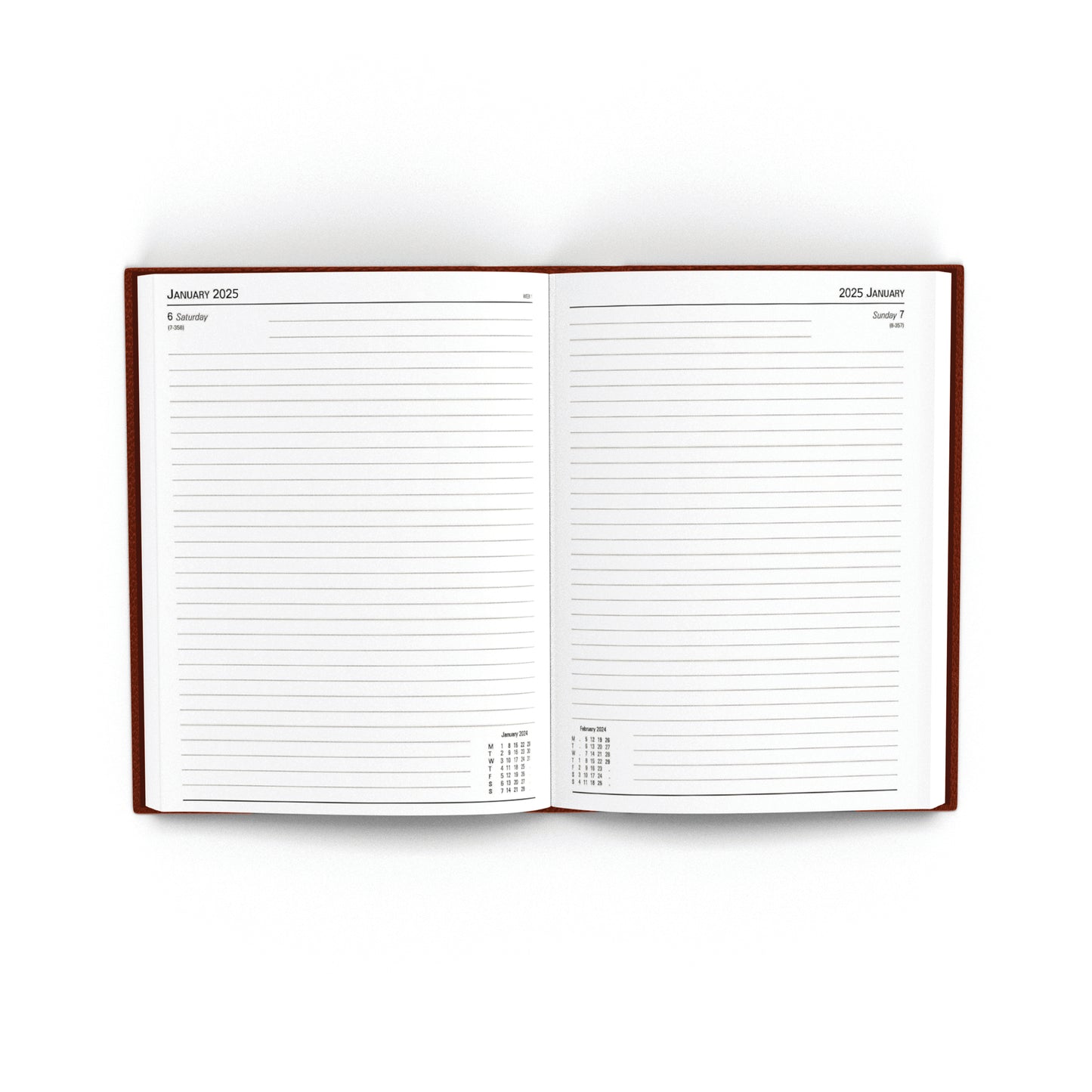 Desk Diary Day Per Page A5 Burgundy 2025 KFA51BG25