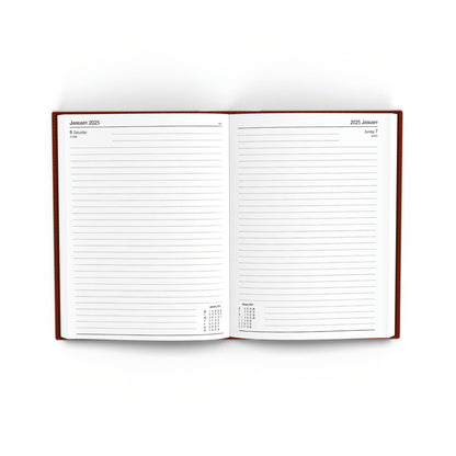 Desk Diary Day Per Page A5 Burgundy 2025 KFA51BG25
