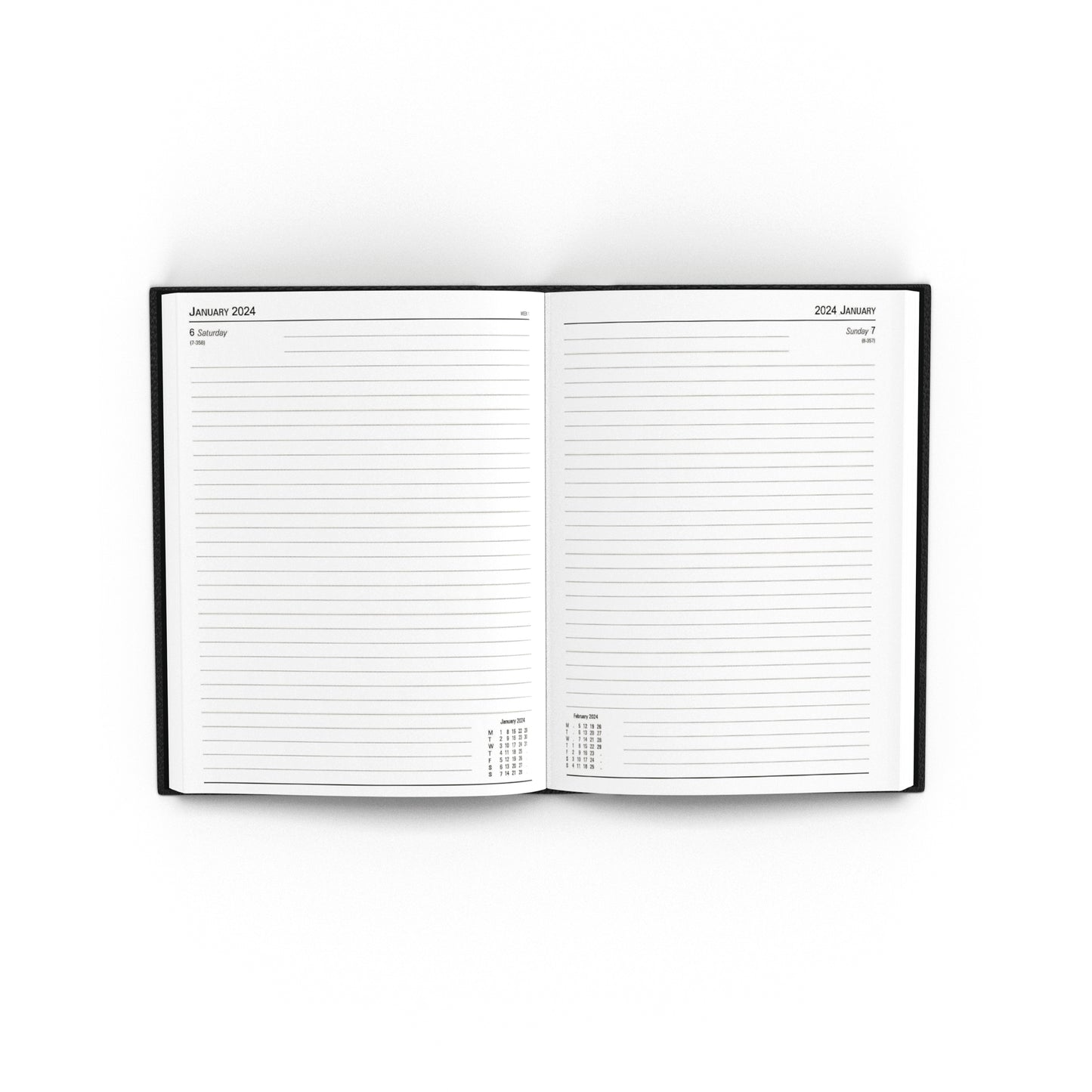 Desk Diary Day Per Page A5 Black 2024 KFA51BK24