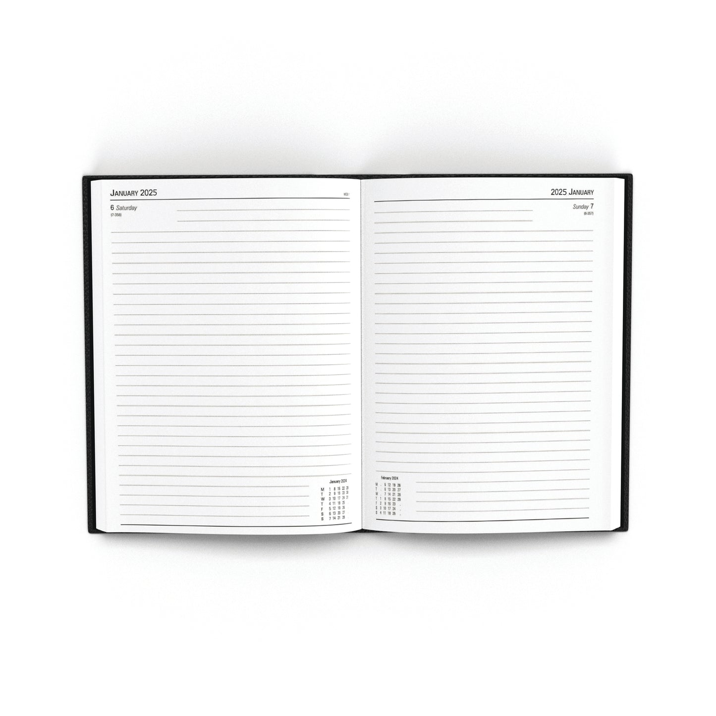 Desk Diary Day Per Page A5 Black 2025 KFA51BK25