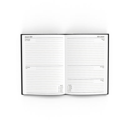 Desk Diary 2 Days Per Page A5 Black 2024 KFA52BK24