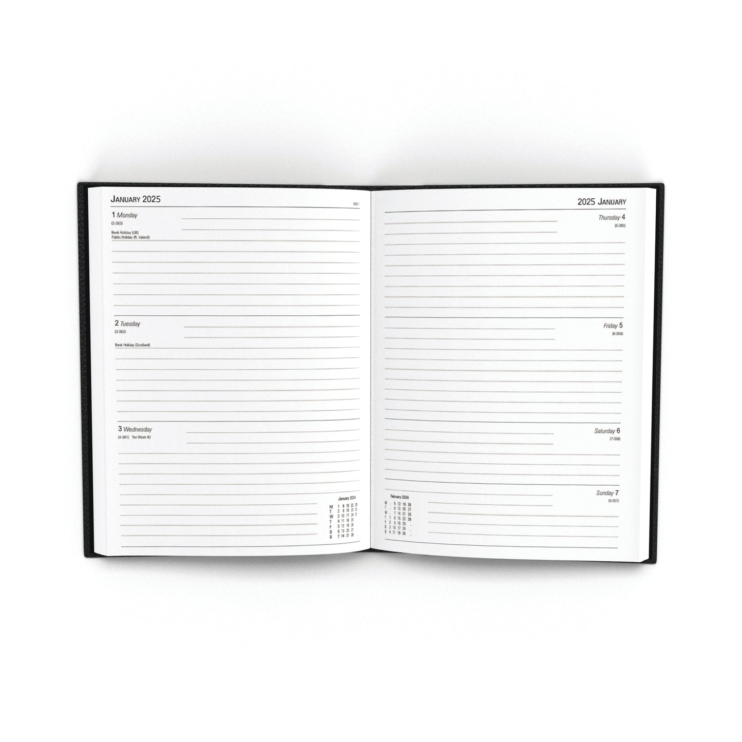 Desk Diary Week To View A5 Black 2025 KFA53BK25