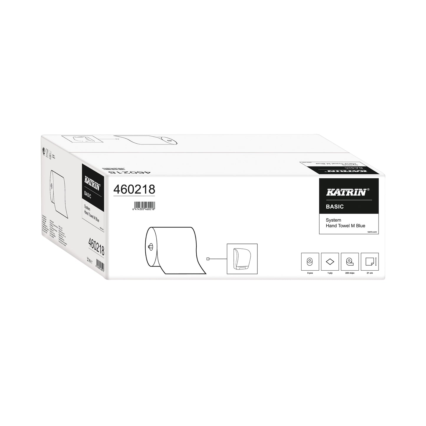 Katrin Basic System Towel M 1-Ply Blue (Pack of 6) 460218