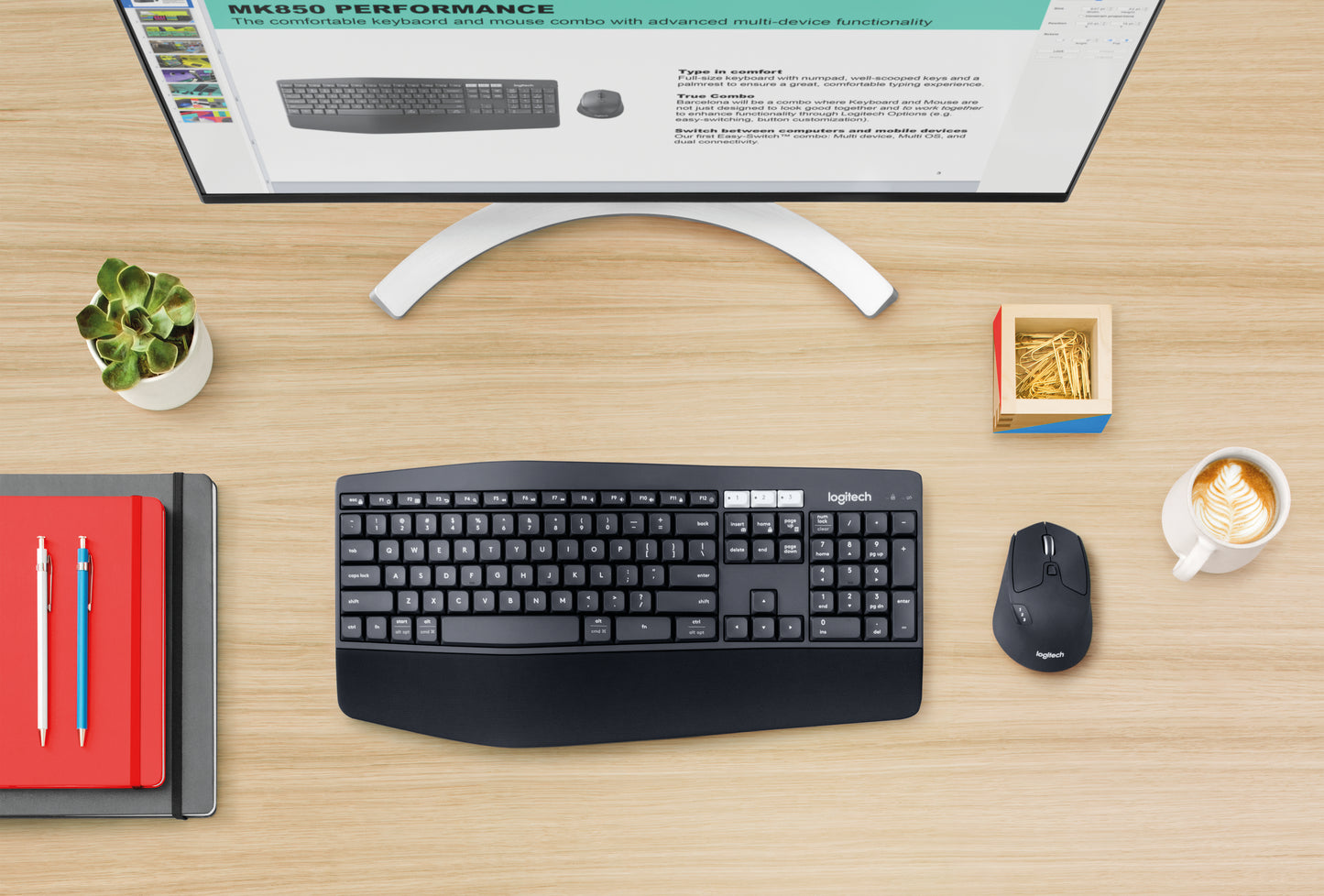 Logitech MK850 Wireless Keyboard and Mouse Set QWERTZ German Bluetooth Smart Black 920-008224