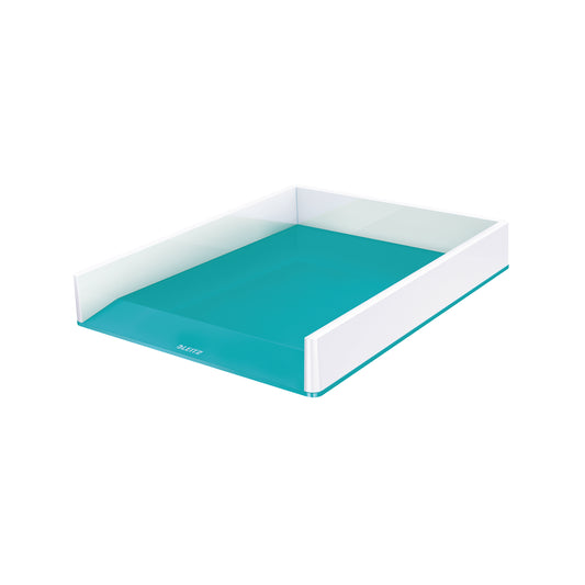 Leitz WOW Letter Tray Dual Colour White/Ice Blue 53611051