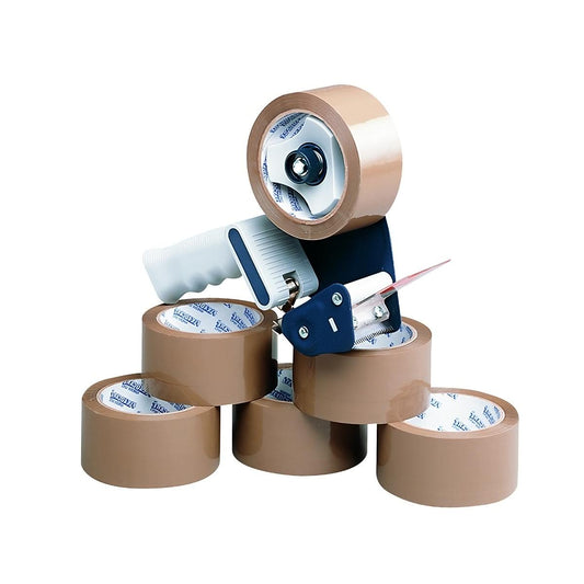 Tape Dispenser With 6 Rolls Polypropylene Tape 50mm x 66m (Pack of 6) 9761Bdp01