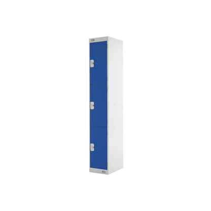 Three Compartment Express Standard Locker 300x450x1800mm Blue Door MC00157