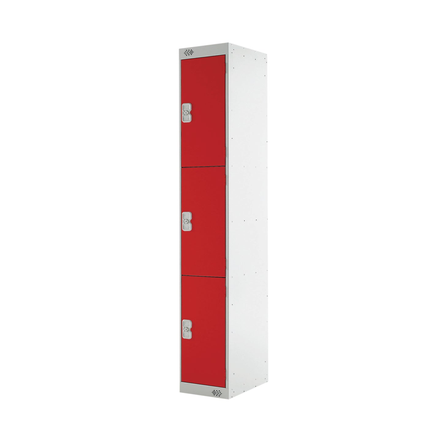 Three Compartment Express Standard Locker 300x450x1800mm Red Door MC00159