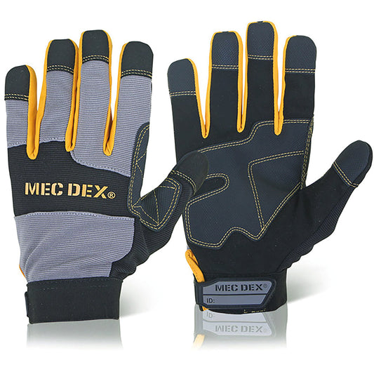 Mec DexWork Passion Impact Mechanics Gloves 1 Pair Black/Grey M