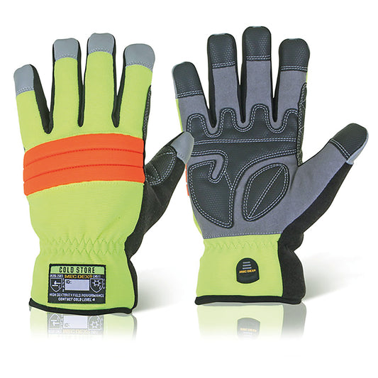 Mec DexCold Store Mechanics Gloves 1 Pair Saturn Yellow L
