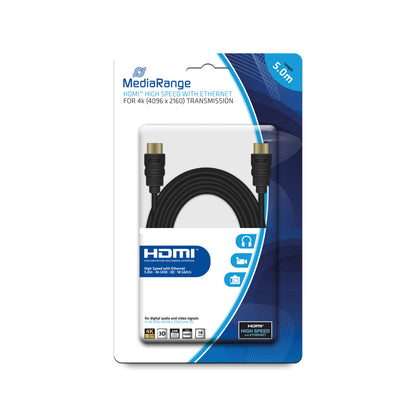 MediaRange HDMI Cable with Ethernet 18Gbit 5M Black MRCS158