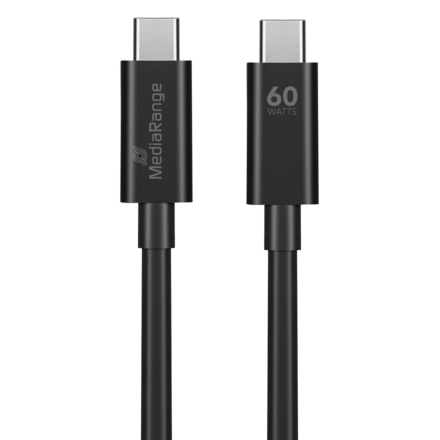 MediaRange USB Type C Cable Charge and Sync USB 3.0 5Gbit 60W Max 1.2m Black MRCS213
