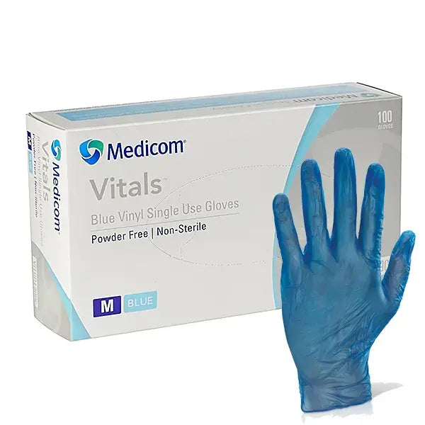 BLUE POWDERED VINYL GLOVE SMALL, CLE8583-SM