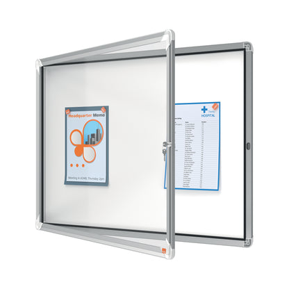 Nobo Premium Plus Magnetic Lockable Notice Board Hinged Door 8xA4