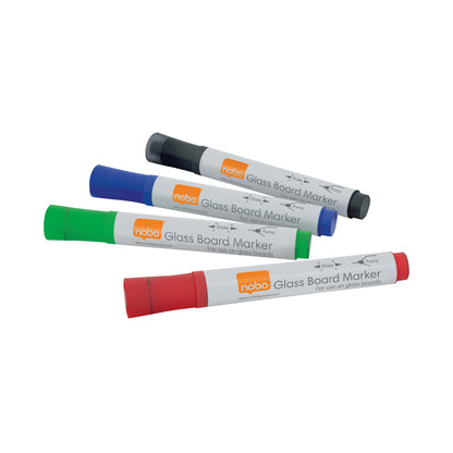 Nobo Glass Whiteboard Markers (4 pcs)