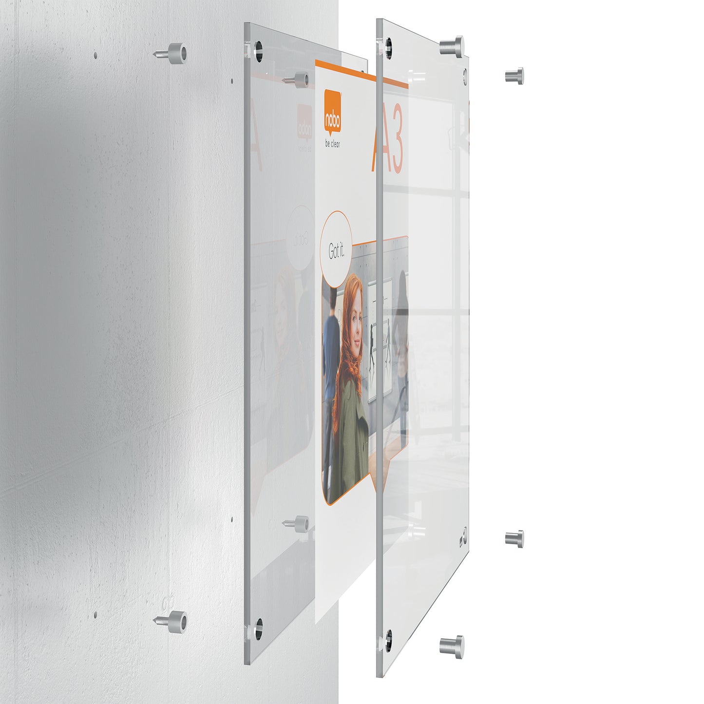 Nobo Premium Plus A4 Clear Acrylic Wall Mounted Poster Frame