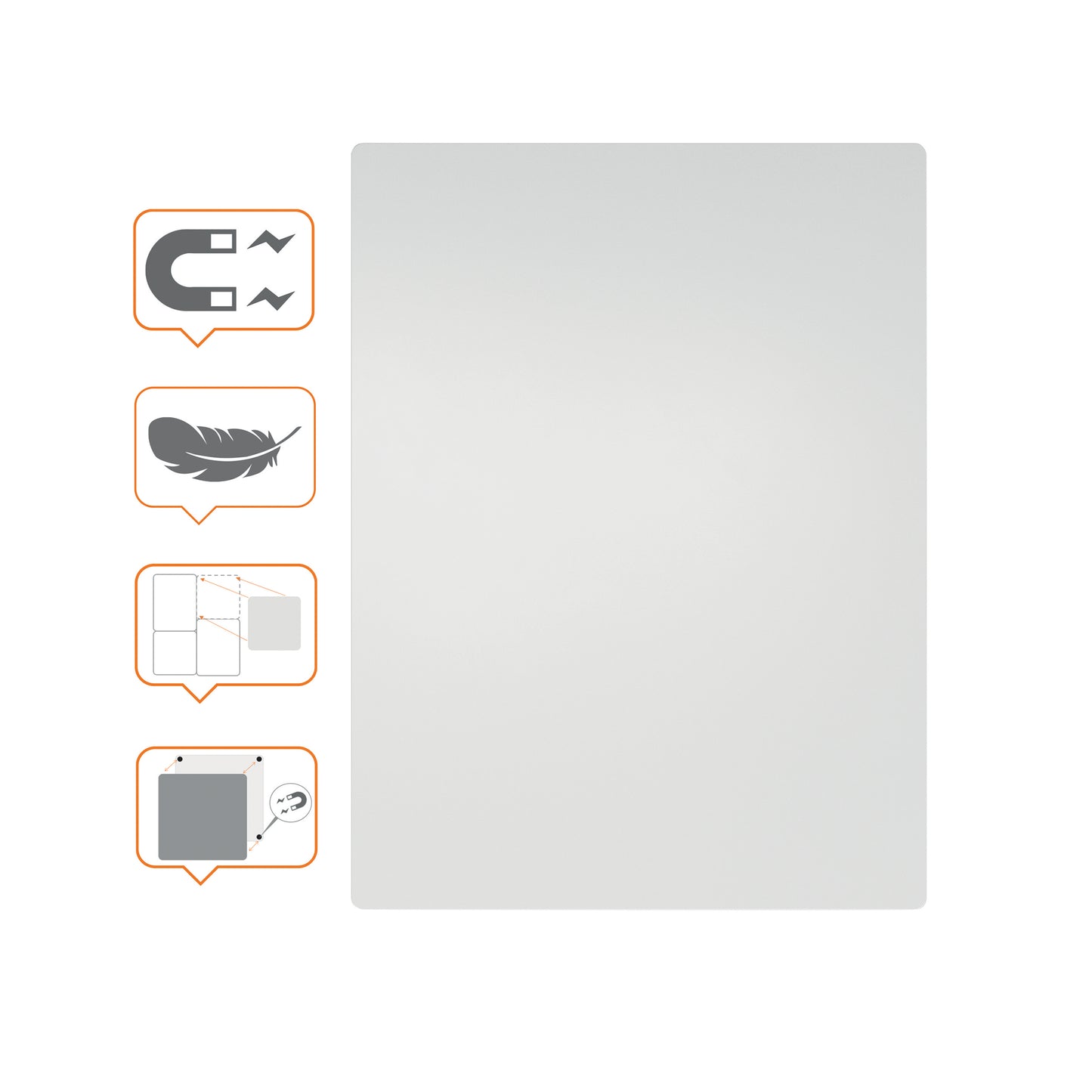 Nobo Frameless Magnetic Modular Whiteboard 600x450mm