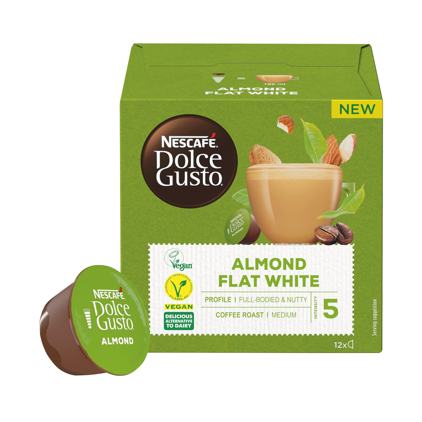 Nescafe Dolce Gusto Almond Flat White Coffee Capsules (Pack of 36) 12451409