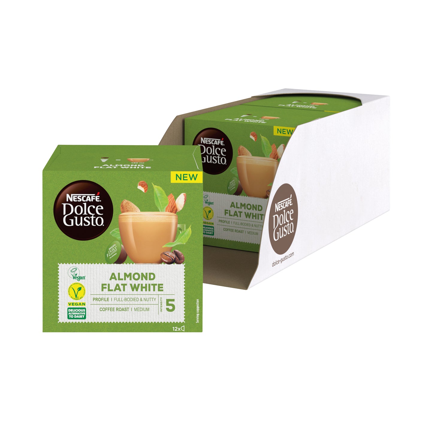 Nescafe Dolce Gusto Almond Flat White Coffee Capsules (Pack of 36) 12451409