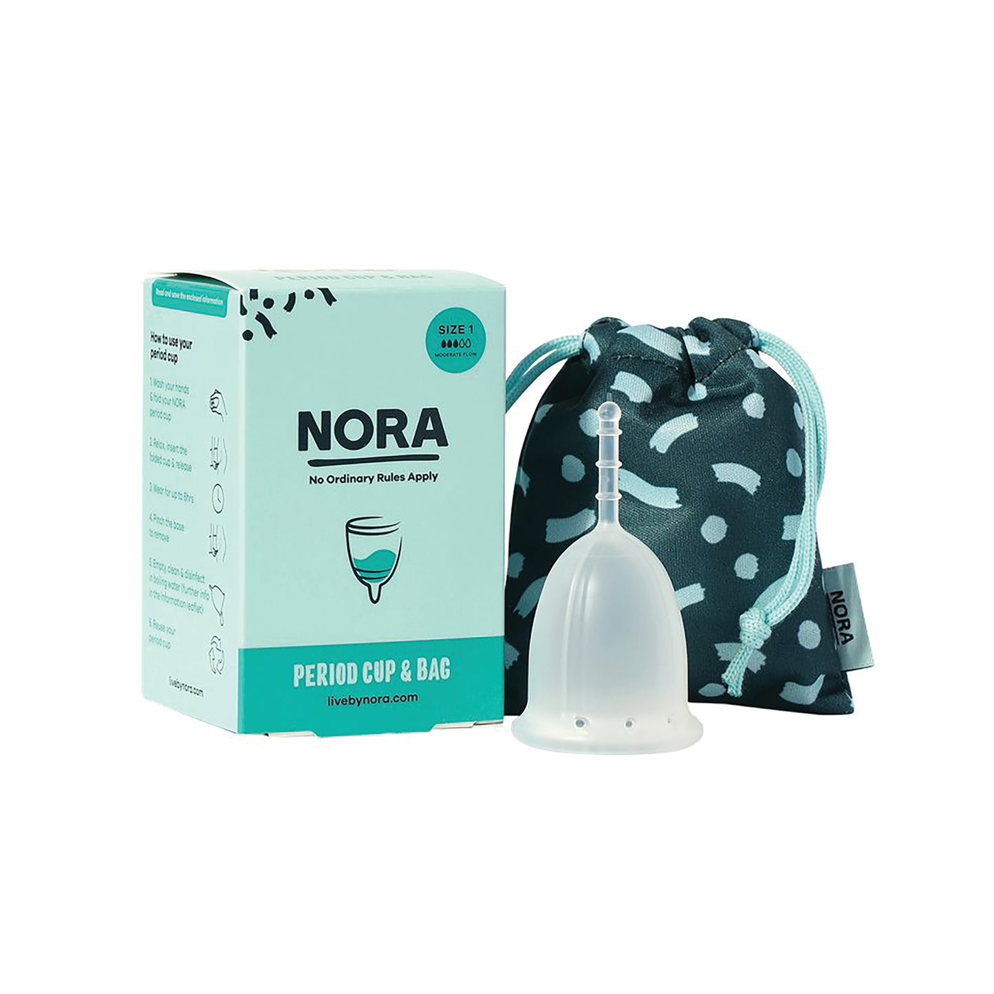 NORA Reusable Period Cup and Bag Small (Pack of 8) 69748