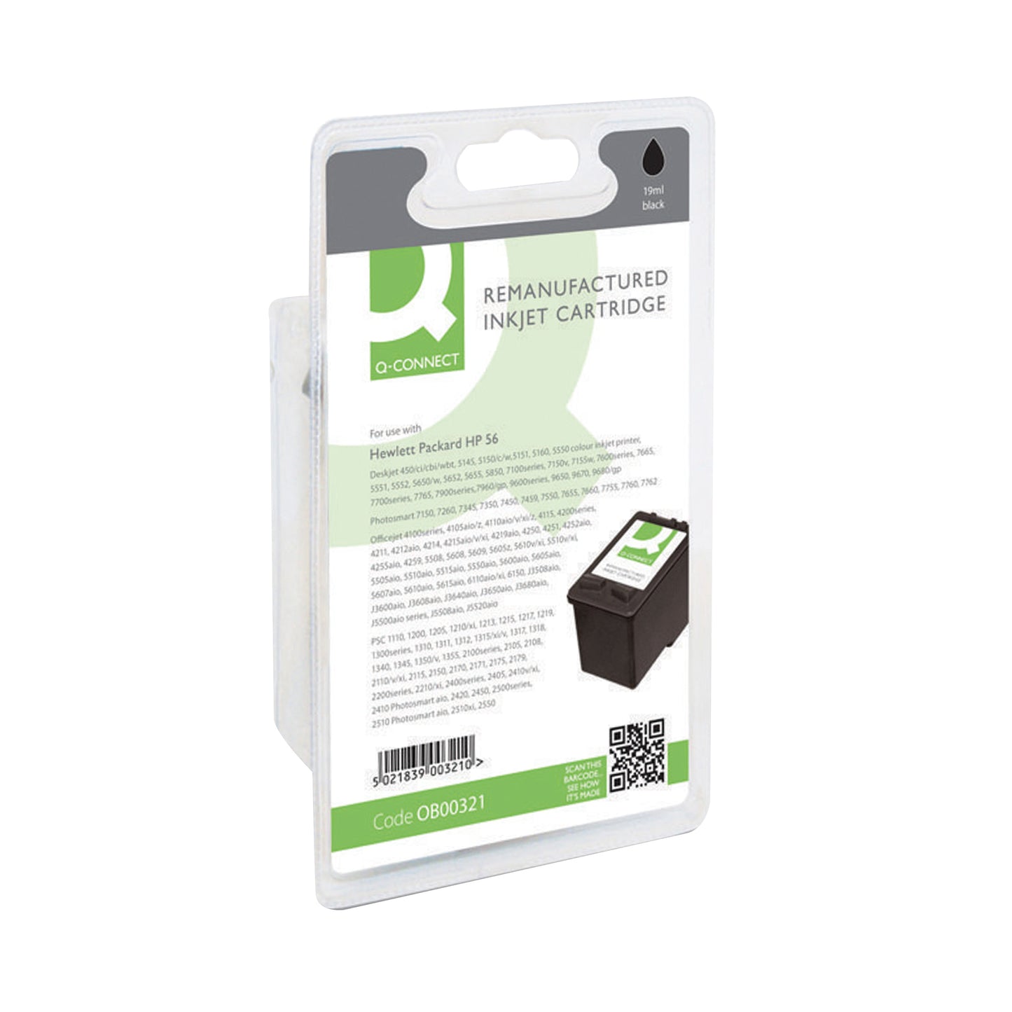Q-Connect HP 56 Remanufactured Inkjet Cartridge Black C6656A-COMP