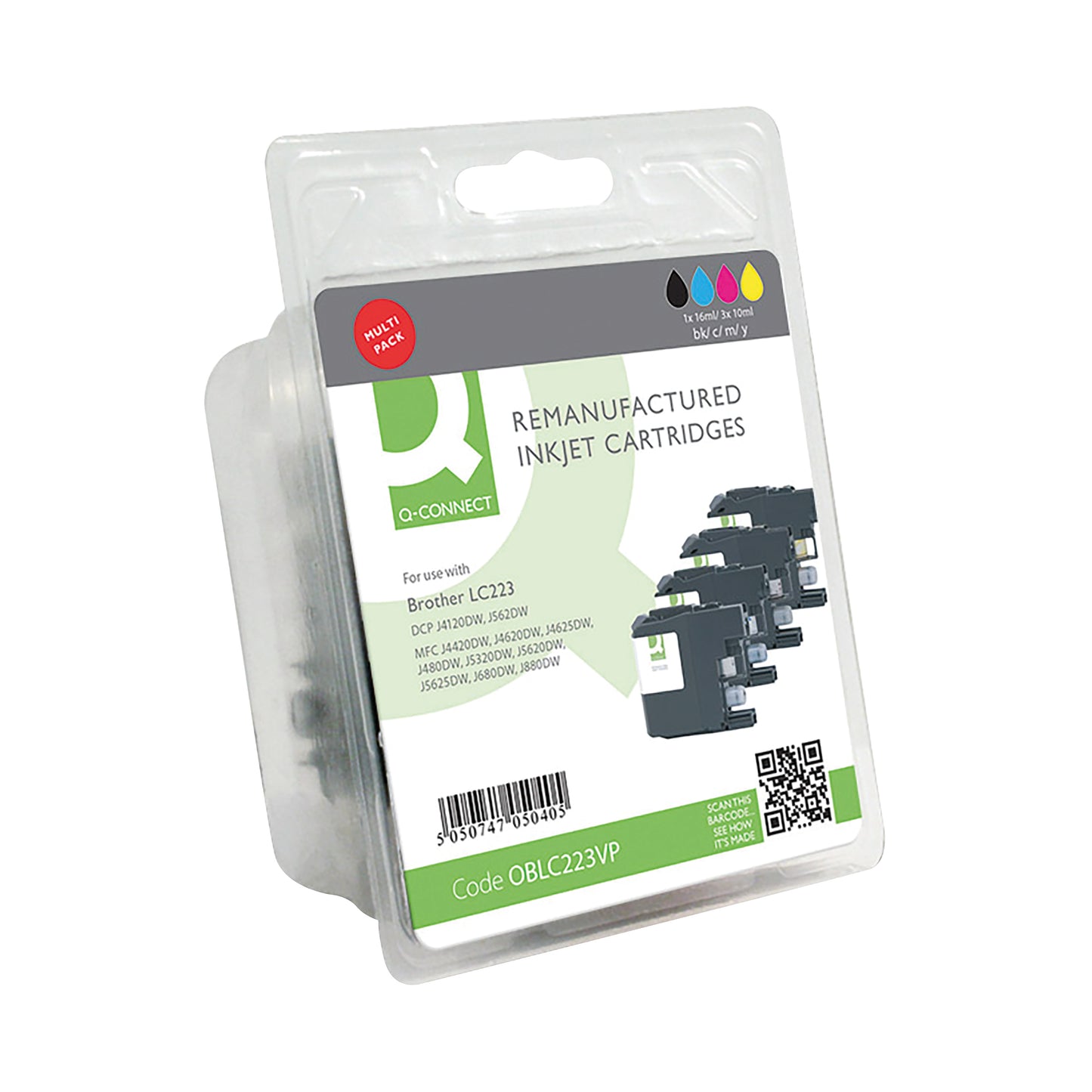 Q-Connect Brother LC223 Compatible Ink Cartridge CMYK Multipack LC223VALBP-COMP