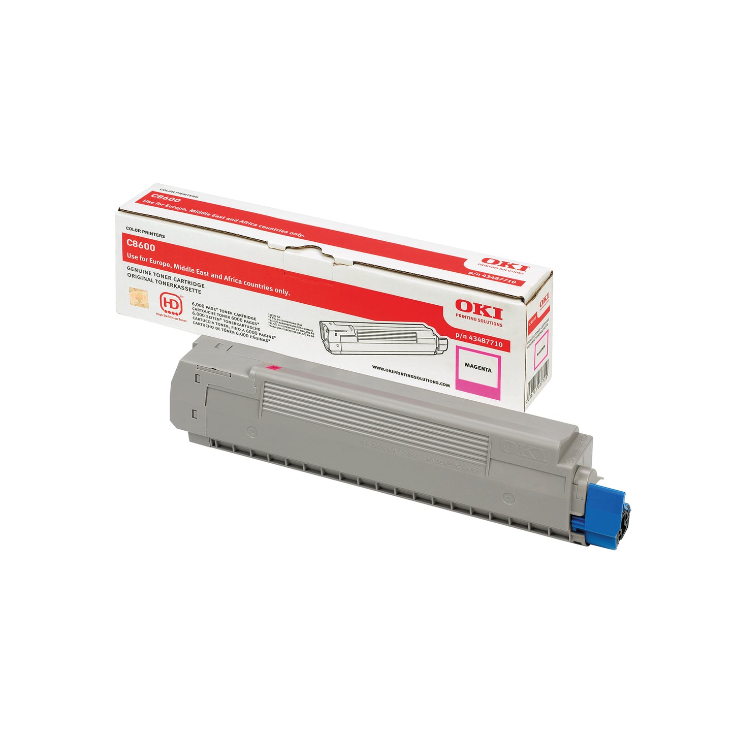 Oki C8600/C8800 Magenta Toner Cartridge (Capacity: 6000 pages) 43487710