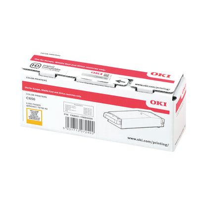 Oki Yellow Toner Cartridge 6000 Pages C650 09006129