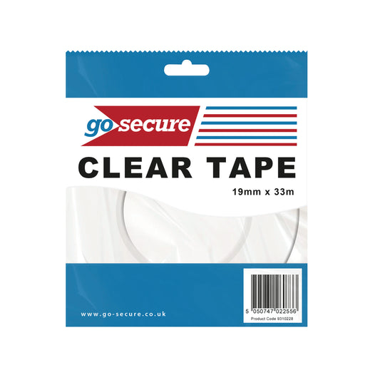 GoSecure Small Tape 19mmx33m Clear (Pack of 12) PB02298