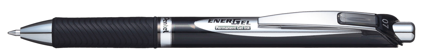 Pentel EnerGel Permanent Security Pen Medium Black (Pack of 12) BLP77-AX