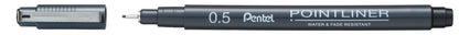 Pentel Pointliner Pigment Liner 0.05mm Black (Pack of 12) S20P-05A