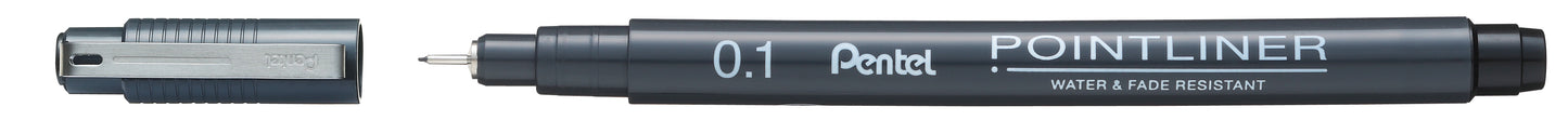 Pentel Pointliner Pigment Liner 0.1mm Black (Pack of 12) S20P-1A