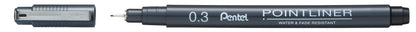 Pentel Pointliner Pigment Liner 0.3mm Black (Pack of 12) S20P-3A