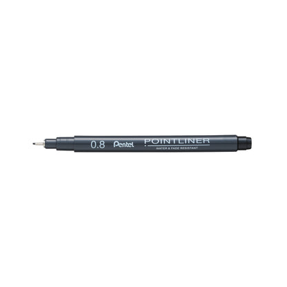 Pentel Pointliner Pigment Liner 0.8mm Black (Pack of 12) S20P-8A