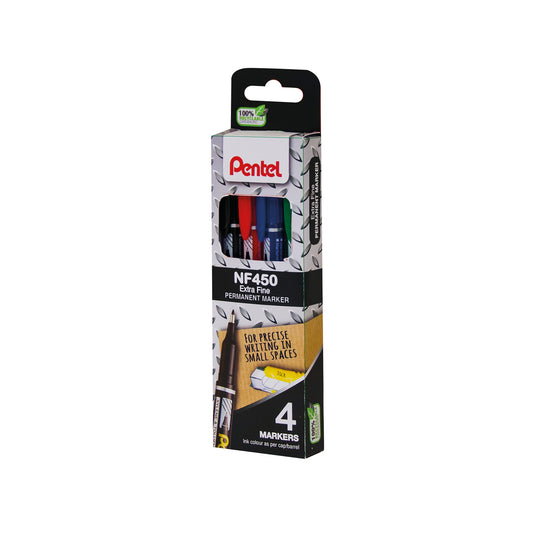 Pentel Permanent Marker Fine Assorted (Pack of 4) YNF450/4-M