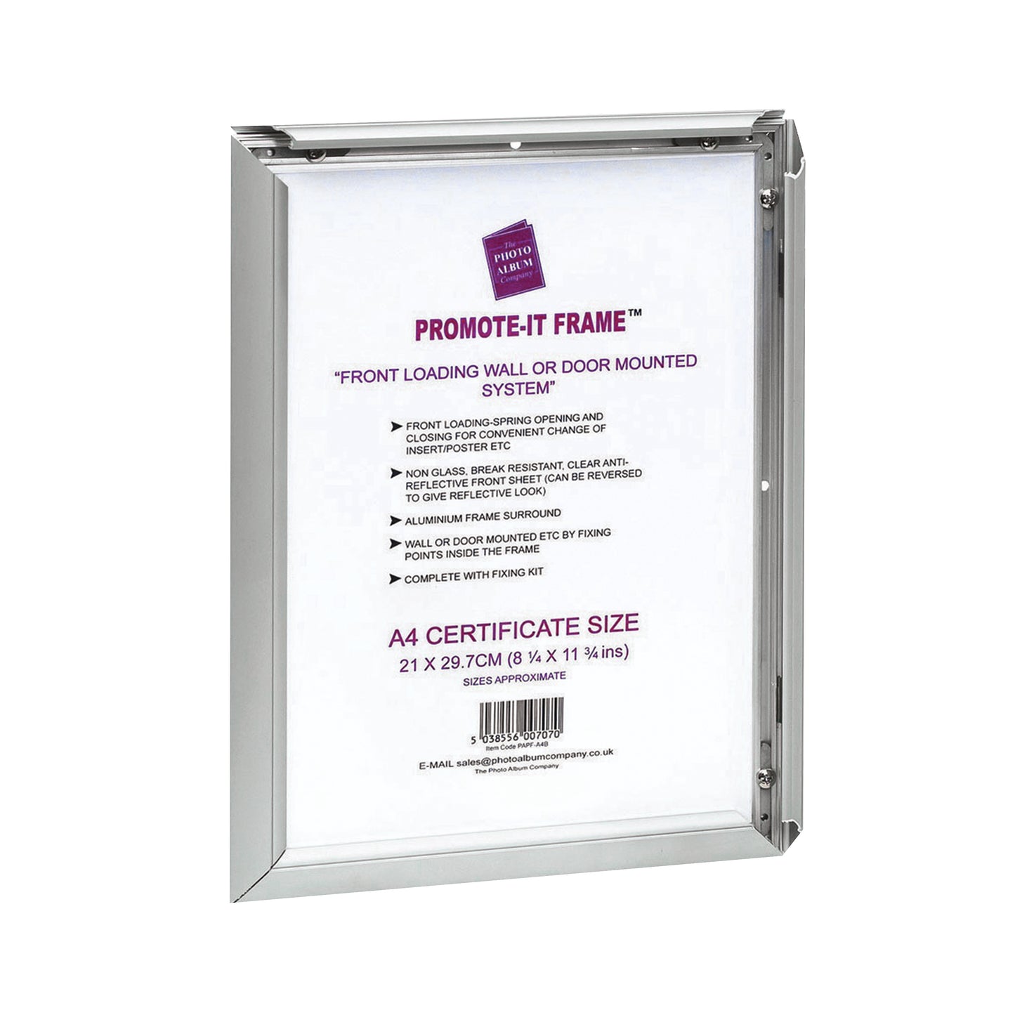 Hampton Frames Promote It Frame A3 Aluminiun (Non-glass break-resistant cover) PAPFA3B